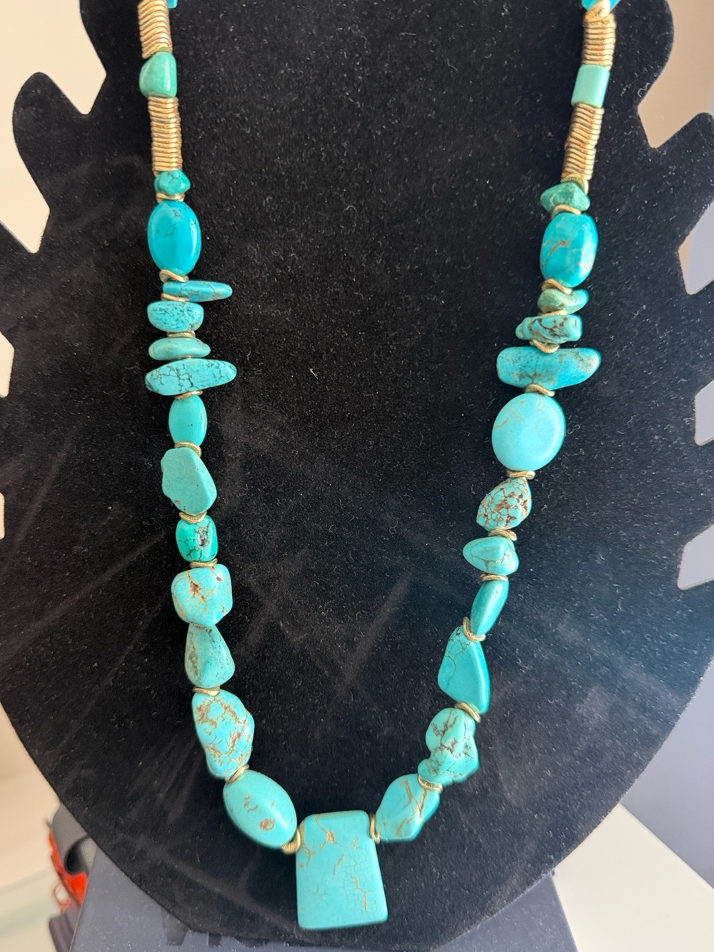 Turquoise Bead Statement Necklace - Women Jewelry